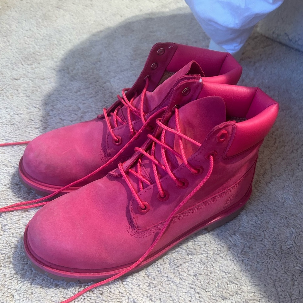 Pink timberland boots